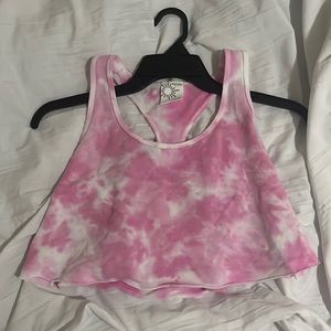 Pink tie dye tank top
